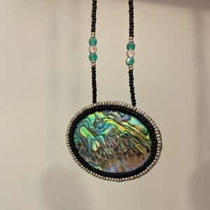 Handmade abalone shell beaded necklace